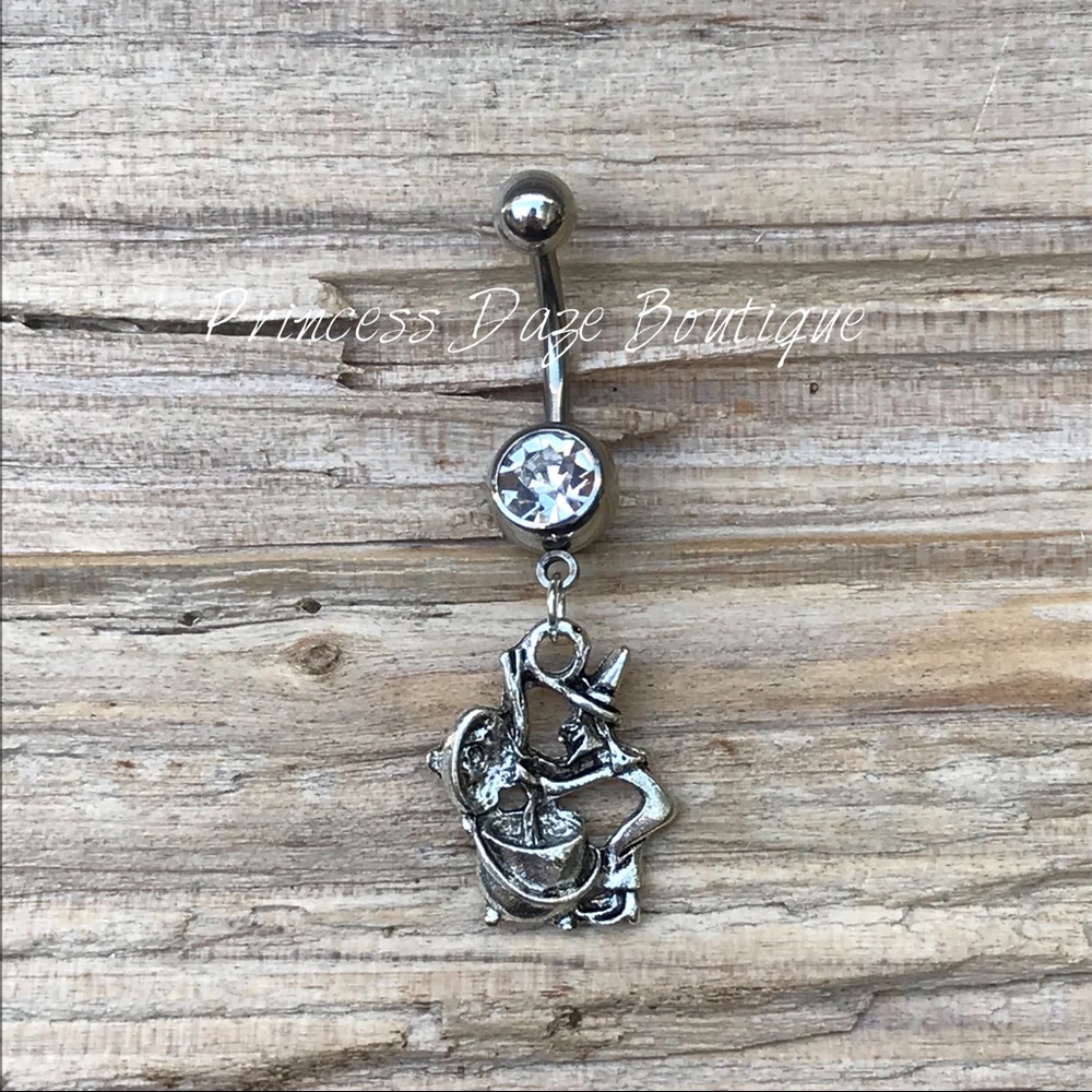 Silver Witch Belly Button Ring